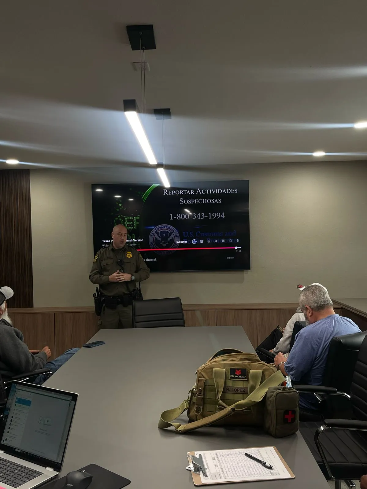 CBP officer presenting on reporting suspicious activities